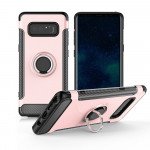 Wholesale Galaxy Note 8 360 Rotating Ring Stand Hybrid Case with Metal Plate (Red)